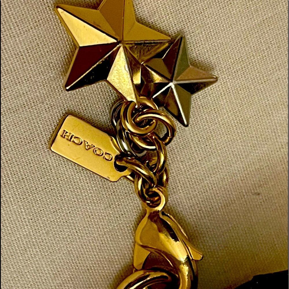 COACH stars key plated chain